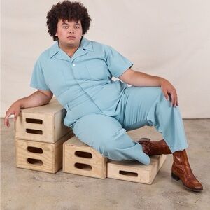 Big Bud Press Baby Blue Short Sleeve Jumpsuit